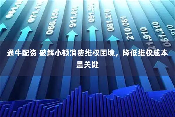 通牛配资 破解小额消费维权困境，降低维权成本是关键